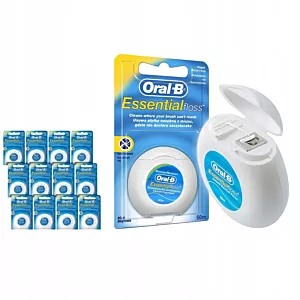 12x Nić dentystyczna woskowana waxed ORAL-B Essential Floss 50m