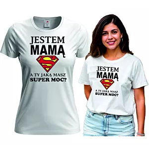 KOSZULKA DAMSKA T-SHIRT PREZENT DLA MAMY T-shirt damski Super Mama