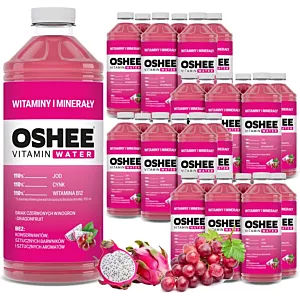 24x OSHEE Vitamin Water witaminy i minerały winogrona - dragonfruit 1100 ml