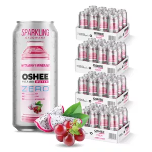 48x OSHEE Vitamin Water Sparkling witaminy i minerały ZERO 500 ml