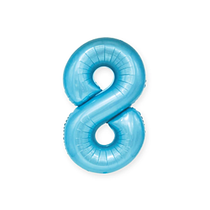 Balon foliowy "cyfra 8", niebieska, 100 cm [balon na hel, cyfra duża, urodziny]