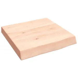 Półka, 40x40x(2-6) cm, surowe lite drewno dębowe