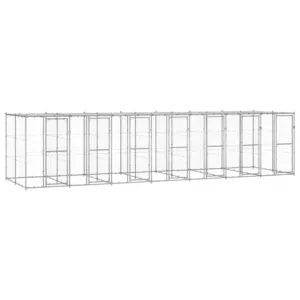 Kojec dla psa, z zadaszeniem, stal galwanizowana, 16,94 m²