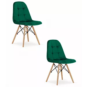 Krzesło DUMO - ciemna zieleń aksamit x 2