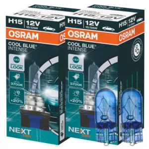 Białe żarówki H15 OSRAM Cool Blue Intense + W5W