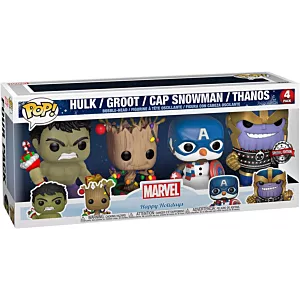 Figurka Funko POP Marvel Happy Holidays Hulk Groot Cap Thanos 4pak SE