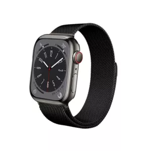 Crong Milano Steel - Pasek ze stali nierdzewnej do Apple Watch 42/44/45/49 mm (czarny)