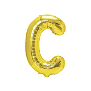 Balon foliowy „litera C”, złota, 40 cm [balon na powietrze]