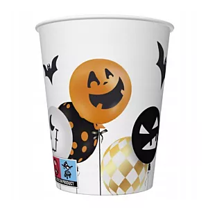 KUBKI KUBECZKI PAPIEROWE Scary Halloween Straszne Balony 250ml 8szt.