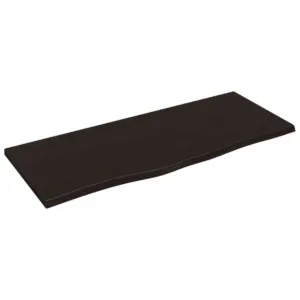 Półka, ciemnobrązowa 100x40x2 cm, wykończone lite drewno dębowe