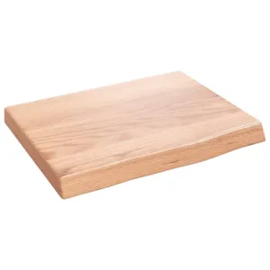 Półka, brązowa, 40x30x(2-4) cm, lakierowane lite drewno dębowe