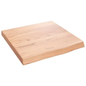 Półka, brązowa, 40x40x(2-4) cm, lakierowane lite drewno dębowe