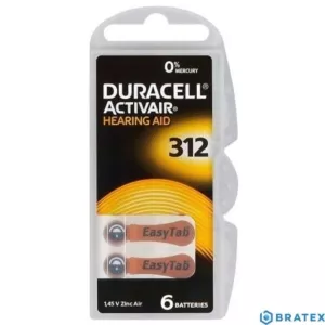 Bateria Do Aparatów Słuchowych Duracell Activair Da312 1,4V  6 Sztuk