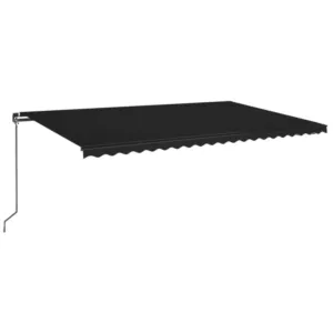 Ręcznie zwijana markiza z LED, 500x350 cm, antracytowa
