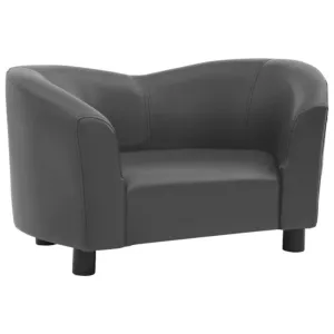 Sofa dla psa, szara, 67x41x39 cm, sztuczna skóra