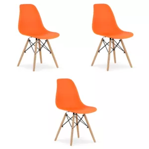 Krzesło OSAKA pomarańcz / nogi naturalne x 3