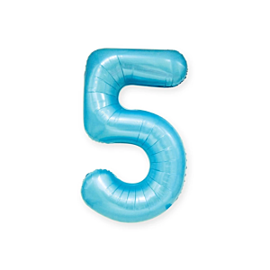 Balon foliowy "cyfra 5", niebieska, 100 cm [balon na hel, cyfra duża, urodziny]