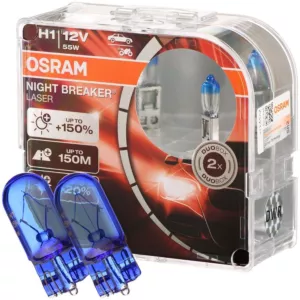 Mocne żarówki H1 OSRAM Night Breaker Laser + W5W