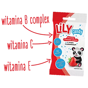 Lily Candy drażetki o smaku truskawkowym  40 g