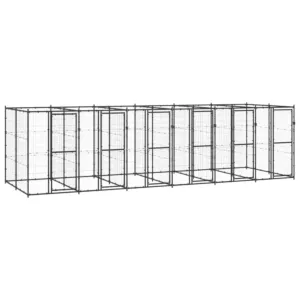 Kojec zewnętrzny dla psa, stalowy, 14,52 m²