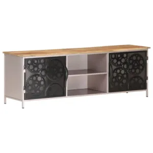 Szafka pod TV, 120x30x40 cm, surowe drewno mango