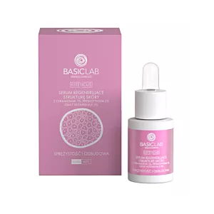 BasicLab, Serum regenerujące strukturę skóry z ceramidami 1% sprężystość i odbudowa, 15ml
