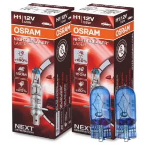 Mocne żarówki H1 OSRAM Night Breaker Laser + W5W
