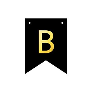 Baner DIY, 16 cm, czarny, literka "B" [stwórz swój napis na imprezę,dekoracja]