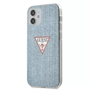 Guess Denim Triangle Lt - Etui iPhone 12 Mini (niebieski)