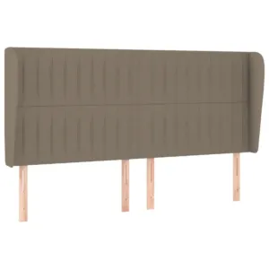 Zagłówek uszak, taupe, 183x23x118/128 cm, tkanina