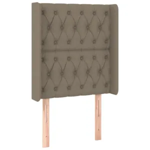 Zagłówek uszak, taupe, 83x16x118/128 cm, tkanina