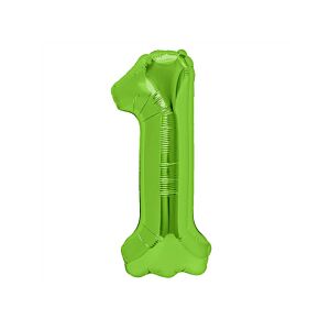 Balon foliowy "cyfra 1", zielona, 100 cm [balon na hel, cyfra duża, urodziny]