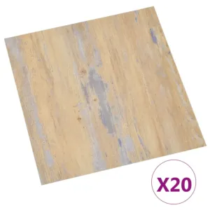 Samoprzylepne panele podłogowe, 20 szt., PVC, 1,86 m², brązowe