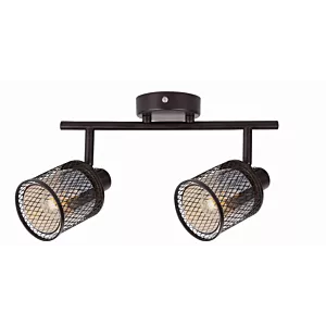 LAMPA SUFITOWA CANABERA KAWOWE ZŁOTO 2X40W E14 KLOSZ BURSZTYNOWY