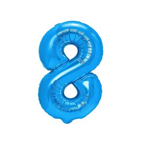 Balon foliowy "cyfra 8", ciemno niebieska, 100 cm [balon na hel, cyfra duża, urodziny]