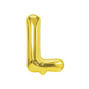 Balon foliowy „litera L”, złota, 40 cm [balon na powietrze]