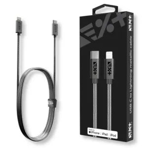 NEXT ONE Kabel Metallic USB-C / Lightning MFi 1,2 m space gray