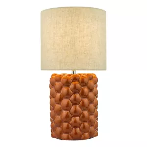 Jayden Table Lamp Orange Glaze With Shade