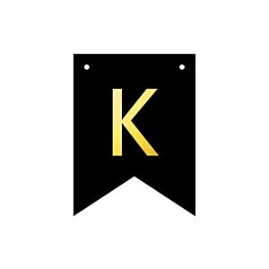 Baner DIY, 16 cm, czarny, literka "K" [stwórz swój napis na imprezę,dekoracja]