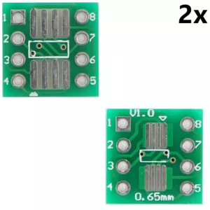 2x Adapter dwustronny PCB  SOP8 SSOP8 TSSOP8 65mm na DIP