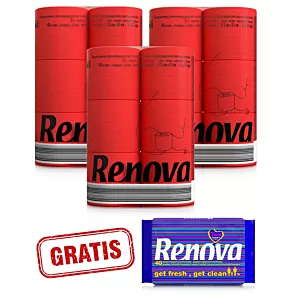 3x Czerwony papier toaletowy Renova 6R +gratis