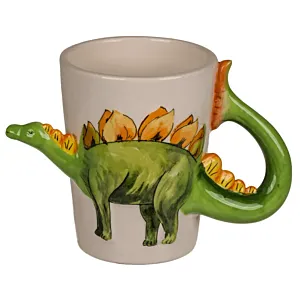 Biały Kubek Dinozaur 3D - Stegozaur