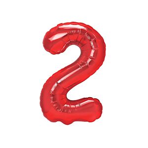 Balon foliowy "cyfra 2", czerwona, 100 cm [balon na hel, cyfra duża, urodziny]