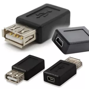 Adapter żeńskie USB - żeńskie MINI USB Przejściówka złączka miniUSB