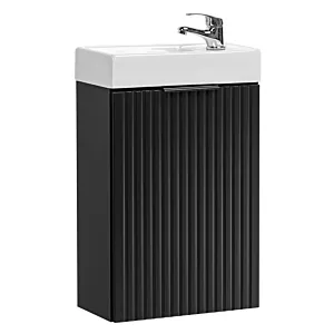 Wąska szafka z umywalką, Adel, 40x22x57 cm, czarny, mat