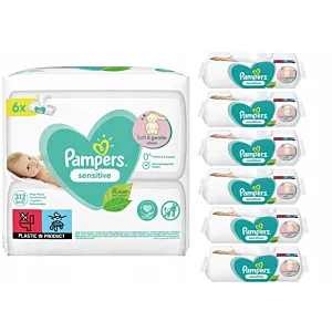 PAMPERS Chusteczki Nawilżane Sensitive 6 x 52 szt.