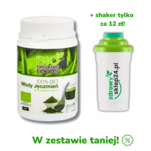 BIO młody jęczmień BIO Organic Foods suplement diety 300 g + shaker!