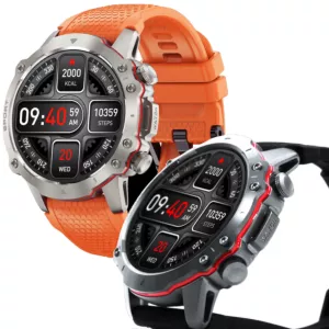 Zegarek smartwatch Kiano Sport męski rozmowy menu PL 2 paski w zestawie - Srebrny