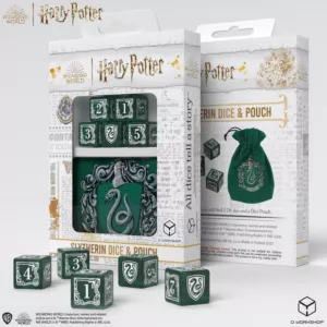 Kostki RPG Harry Potter Zestaw 6 Kości K6 + Mieszek Slytherin