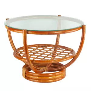 RattaNeo Coral s120 stolik koniak rattan naturalny